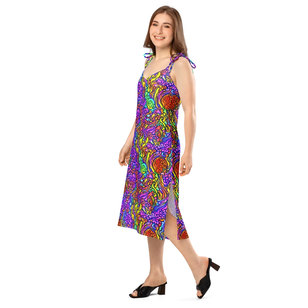 Technicolor Tangle on Slip Dress — Left Front