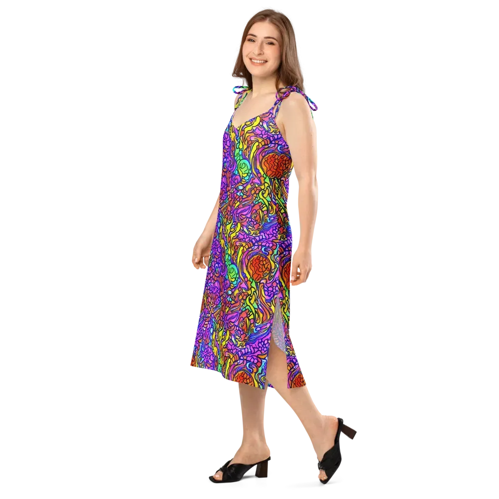 Technicolor Tangle on Slip Dress — Left Front
