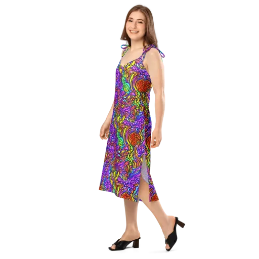 Technicolor Tangle on a Slip Dress
