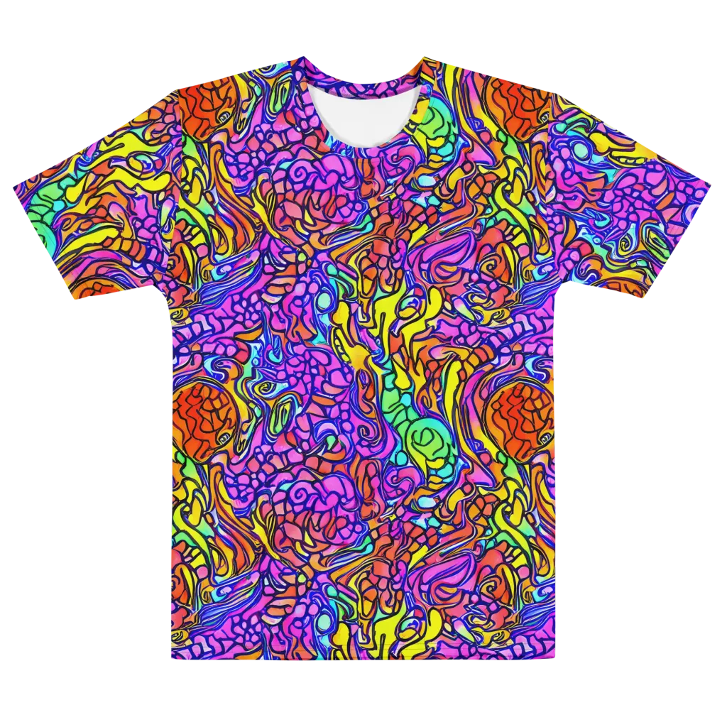 Technicolor Tangle on Men's Cotton Crew Neck T-Shirt — Front
