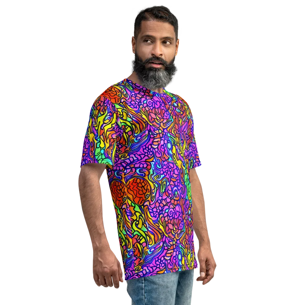 Technicolor Tangle on Men's Crew Neck T-Shirt — Right