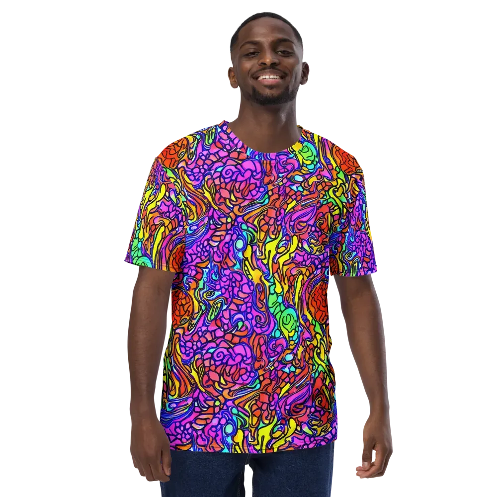 Technicolor Tangle on Men's Crew Neck T-Shirt — Front