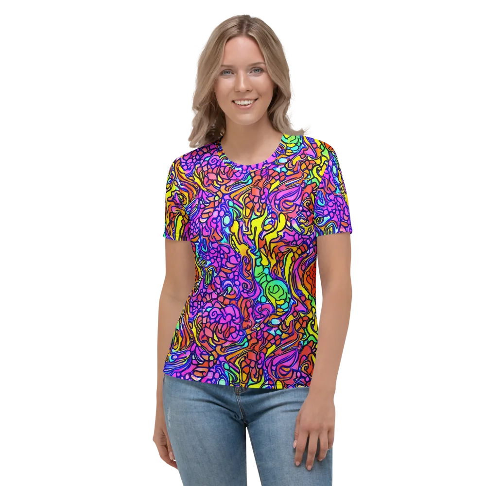 Technicolor Tangle on Women's Crew Neck T-Shirt — Front