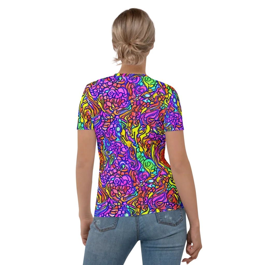 Technicolor Tangle on Women's Crew Neck T-Shirt — Back