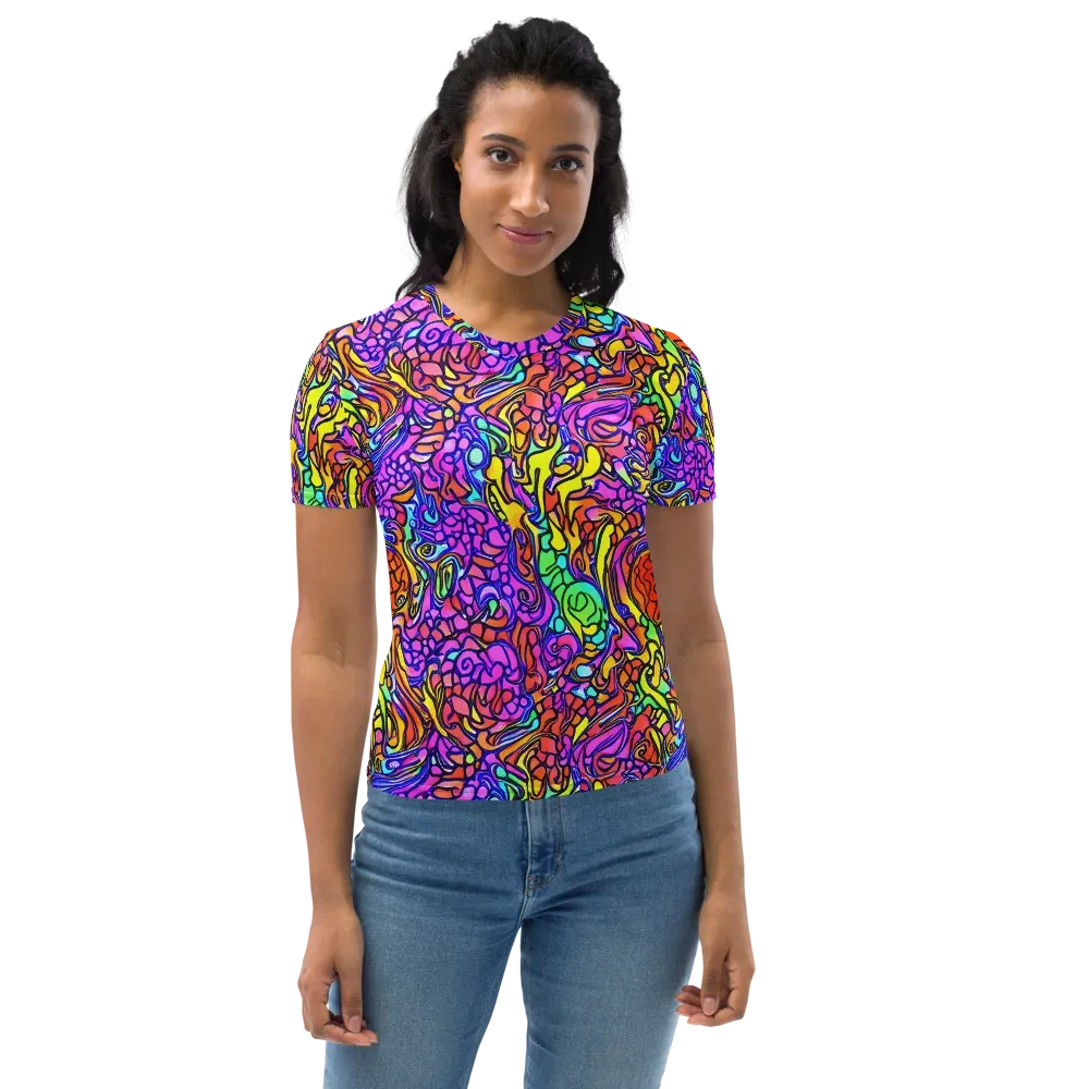 Technicolor Tangle on Women's Crew Neck T-Shirt — Front