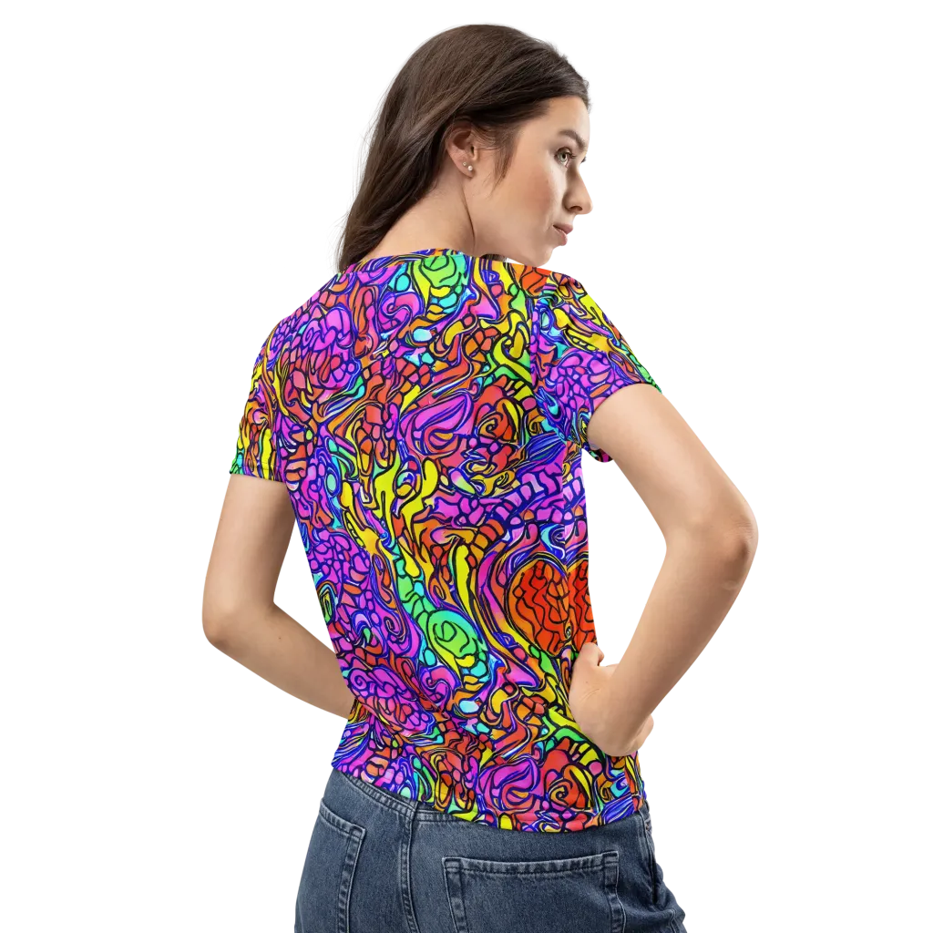 Technicolor Tangle on Women's Crew Neck T-Shirt — Back