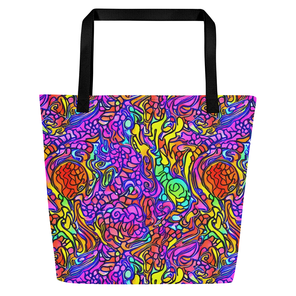 Technicolor Tangle on Large Tote Bag W/ Pocket — Front