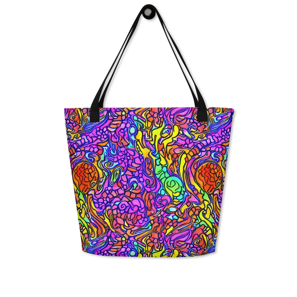 Technicolor Tangle on Large Tote Bag W/ Pocket — Front