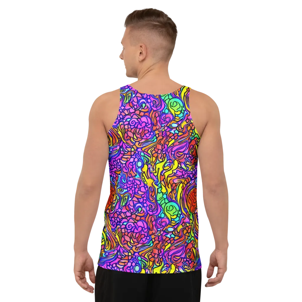 Technicolor Tangle on Men's Tank Top — Back