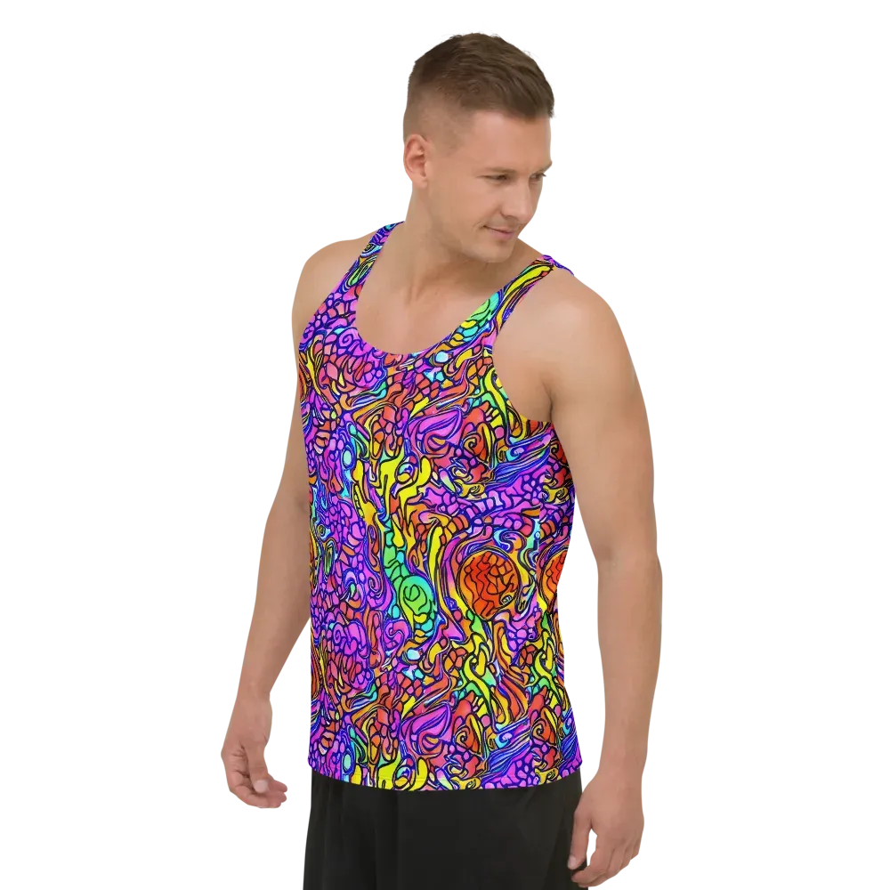 Technicolor Tangle on Men's Tank Top — Left Front