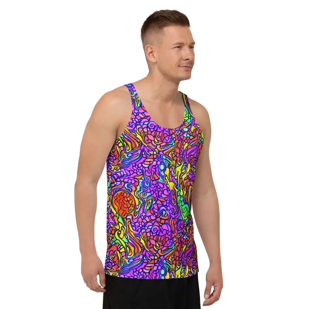 Technicolor Tangle on Men's Tank Top — Right Front