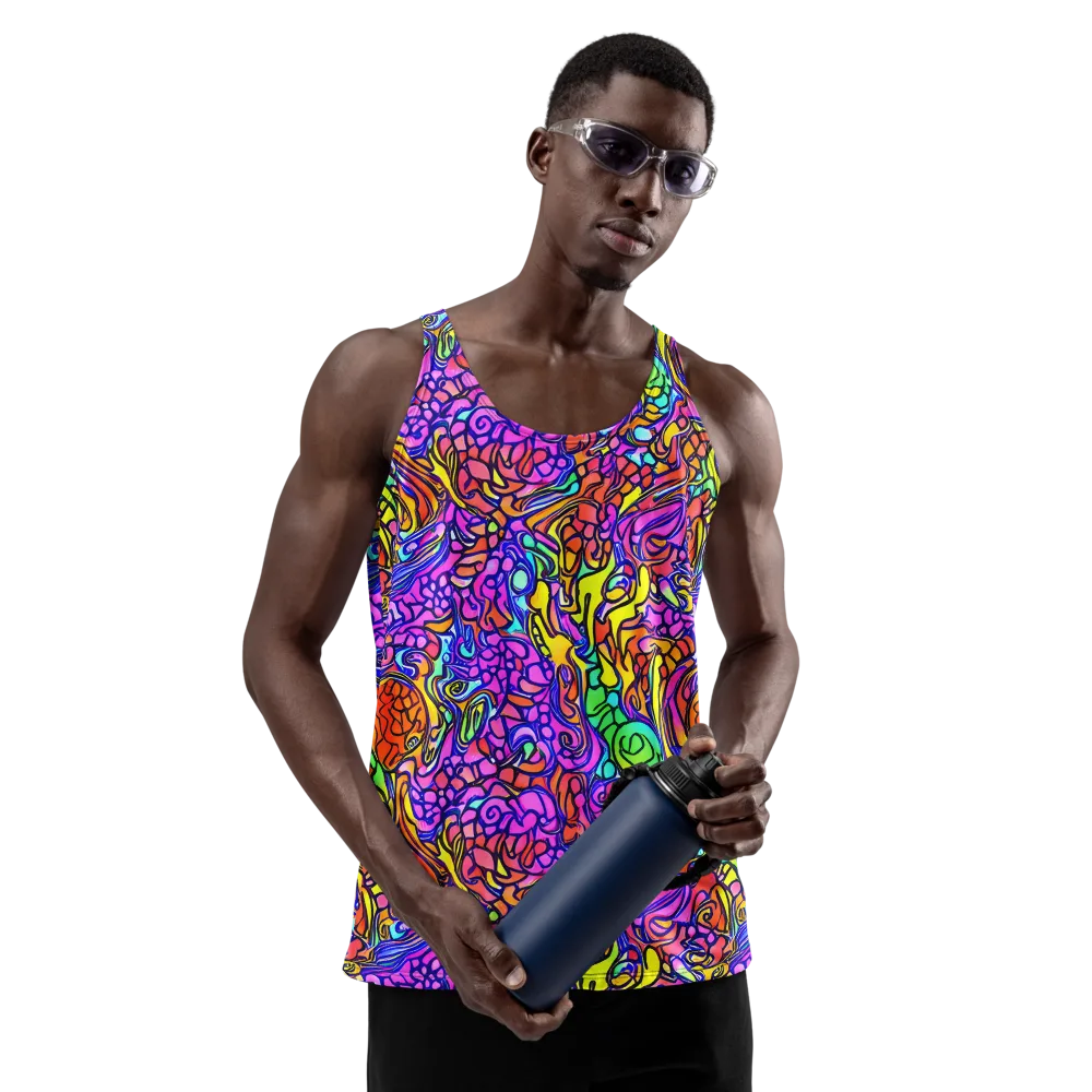 Technicolor Tangle on Men's Tank Top — Front