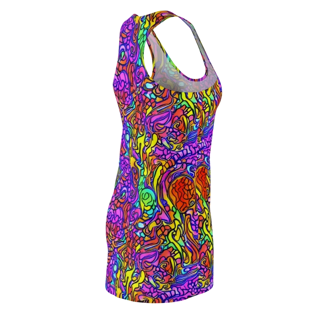 Technicolor Tangle on Racerback Dress — Back Side
