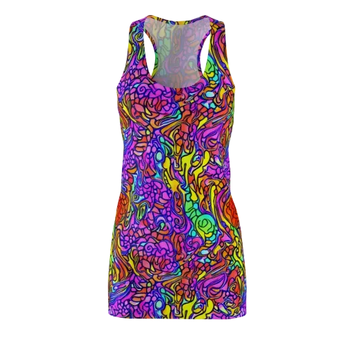 Technicolor Tangle on a Racerback Dress