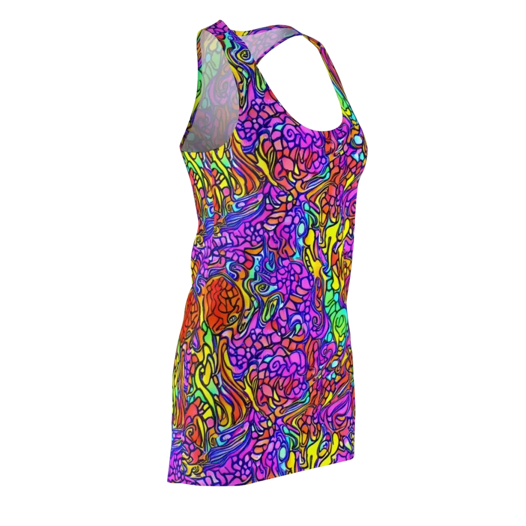 Technicolor Tangle on Racerback Dress — Front Side