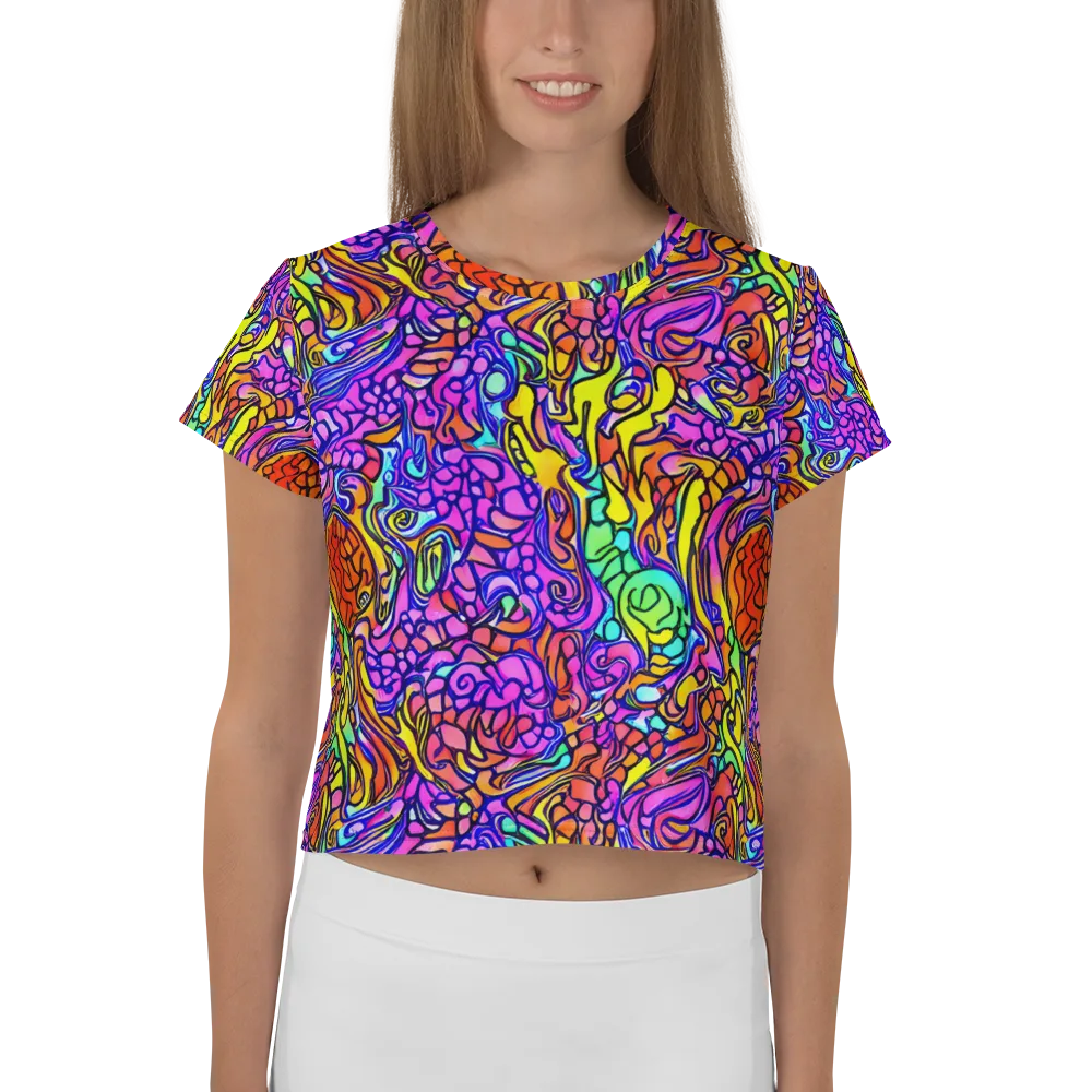 Technicolor Tangle on Crop Tee — Front