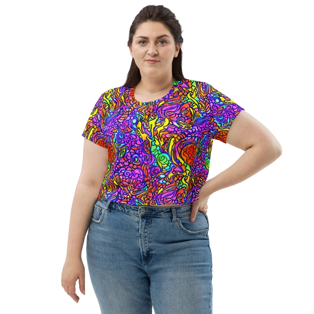 Technicolor Tangle on Crop Tee — Front