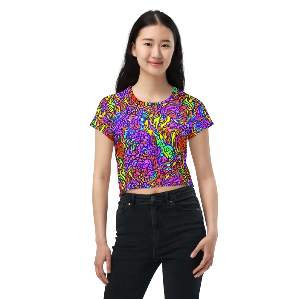 Technicolor Tangle on Crop Tee — Front
