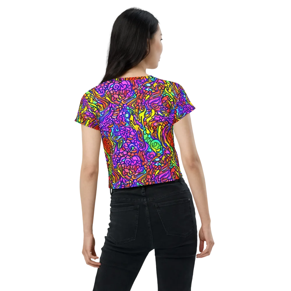 Technicolor Tangle on Crop Tee — Back