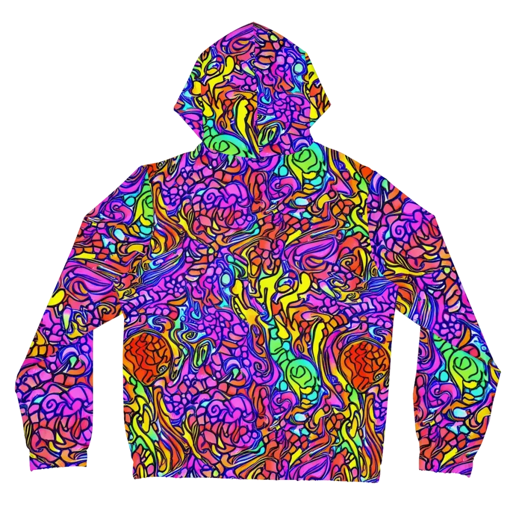 Technicolor Tangle on Women's Full-Zip Hoodie — Back