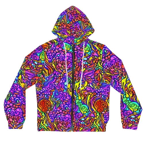 Technicolor Tangle on a Women's Full-Zip Hoodie