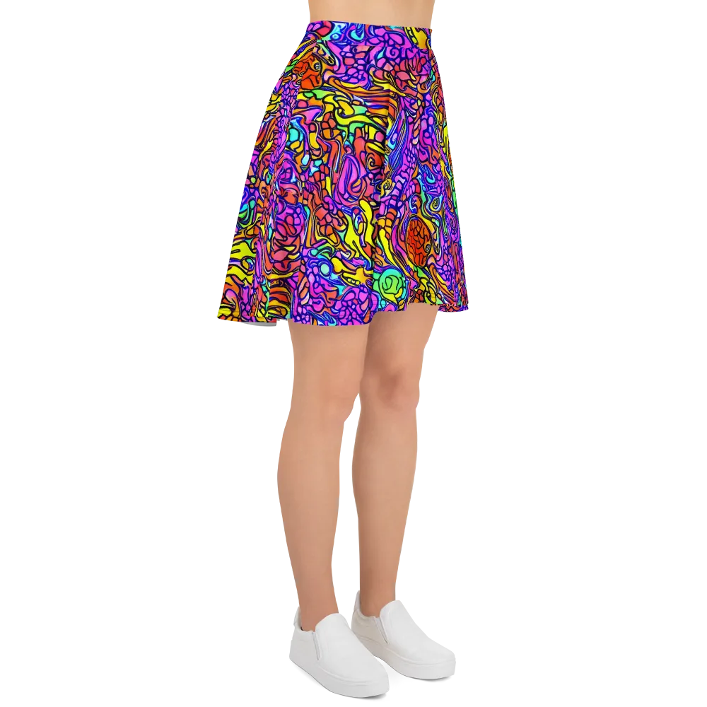 Technicolor Tangle on Skater Skirt — Right