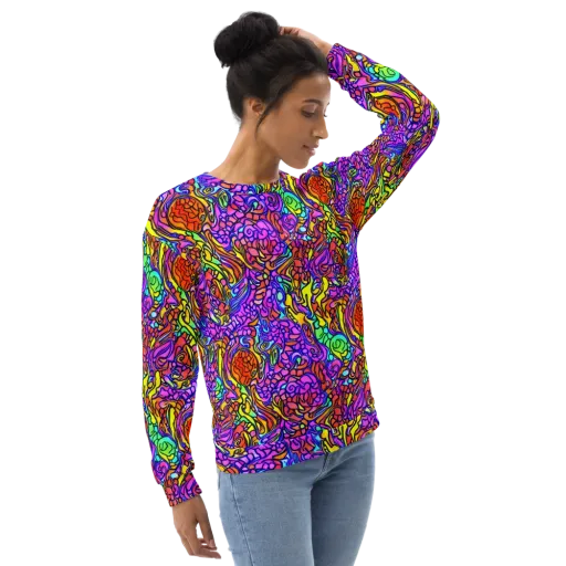 Technicolor Tangle on a Sweatshirt