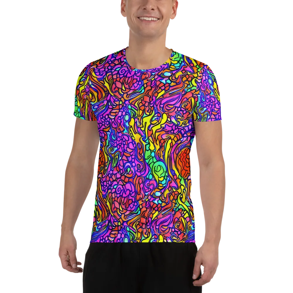 Technicolor Tangle on Men's Athletic T-Shirt — Front