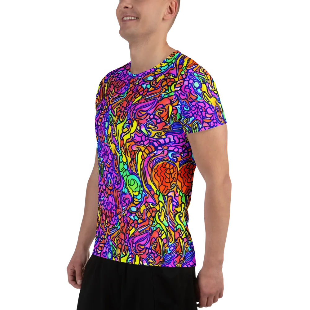 Technicolor Tangle on Men's Athletic T-Shirt — Left