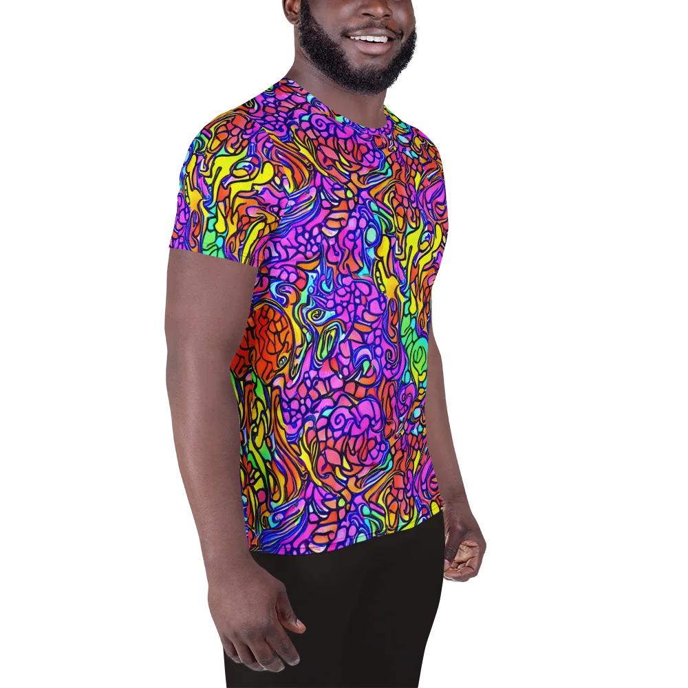 Technicolor Tangle on Men's Athletic T-Shirt — Right