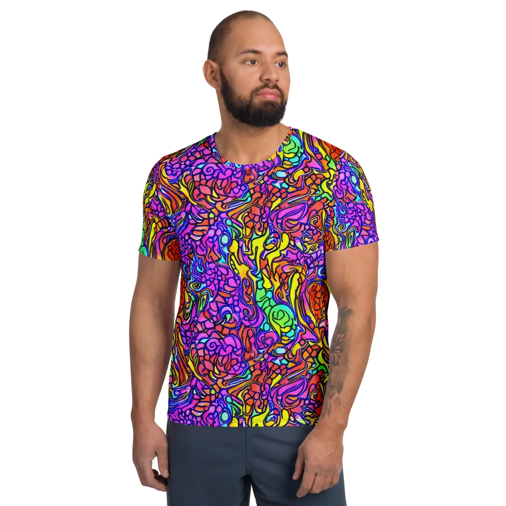 Technicolor Tangle on Men's Athletic T-Shirt — Front