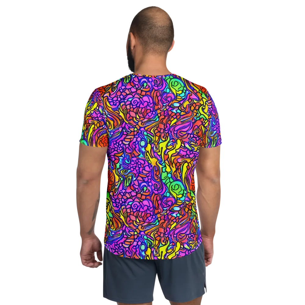 Technicolor Tangle on Men's Athletic T-Shirt — Back