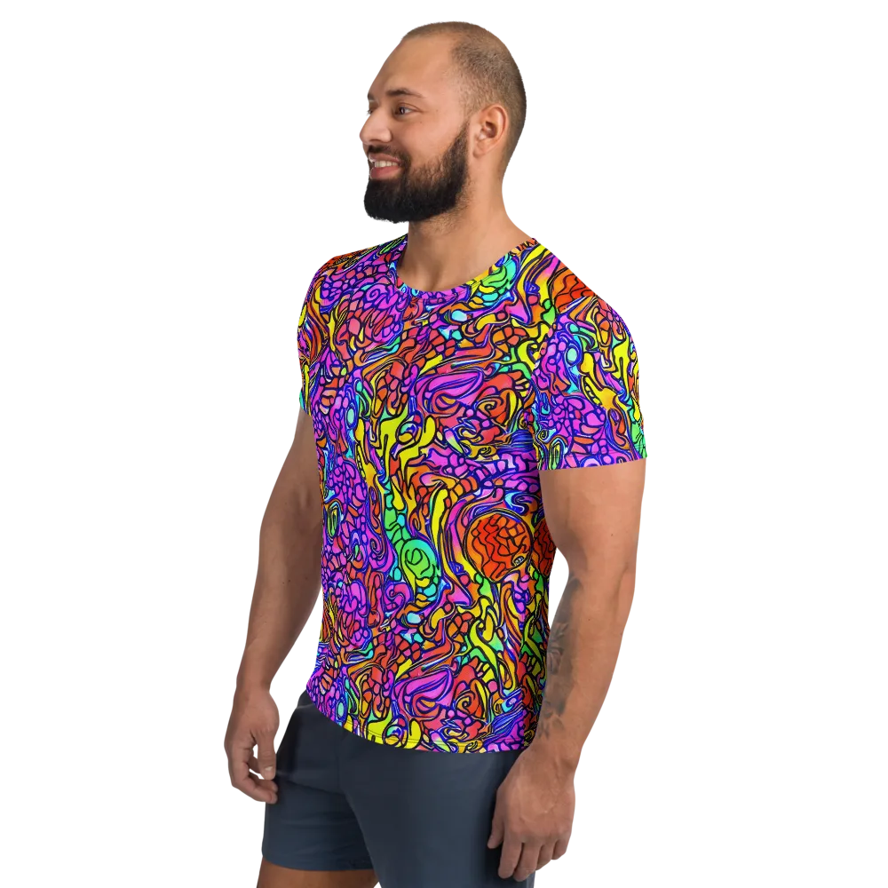 Technicolor Tangle on Men's Athletic T-Shirt — Left