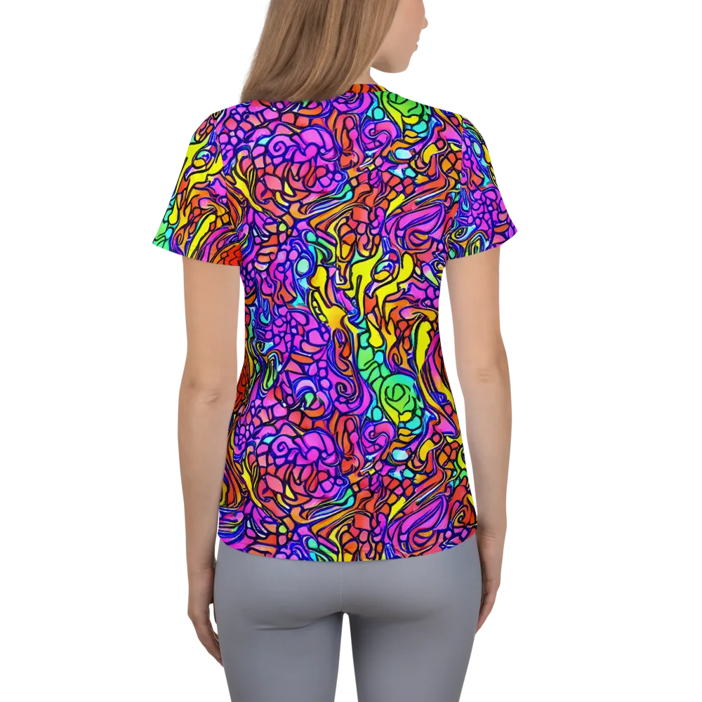 Technicolor Tangle on Women's Athletic T-Shirt — Back
