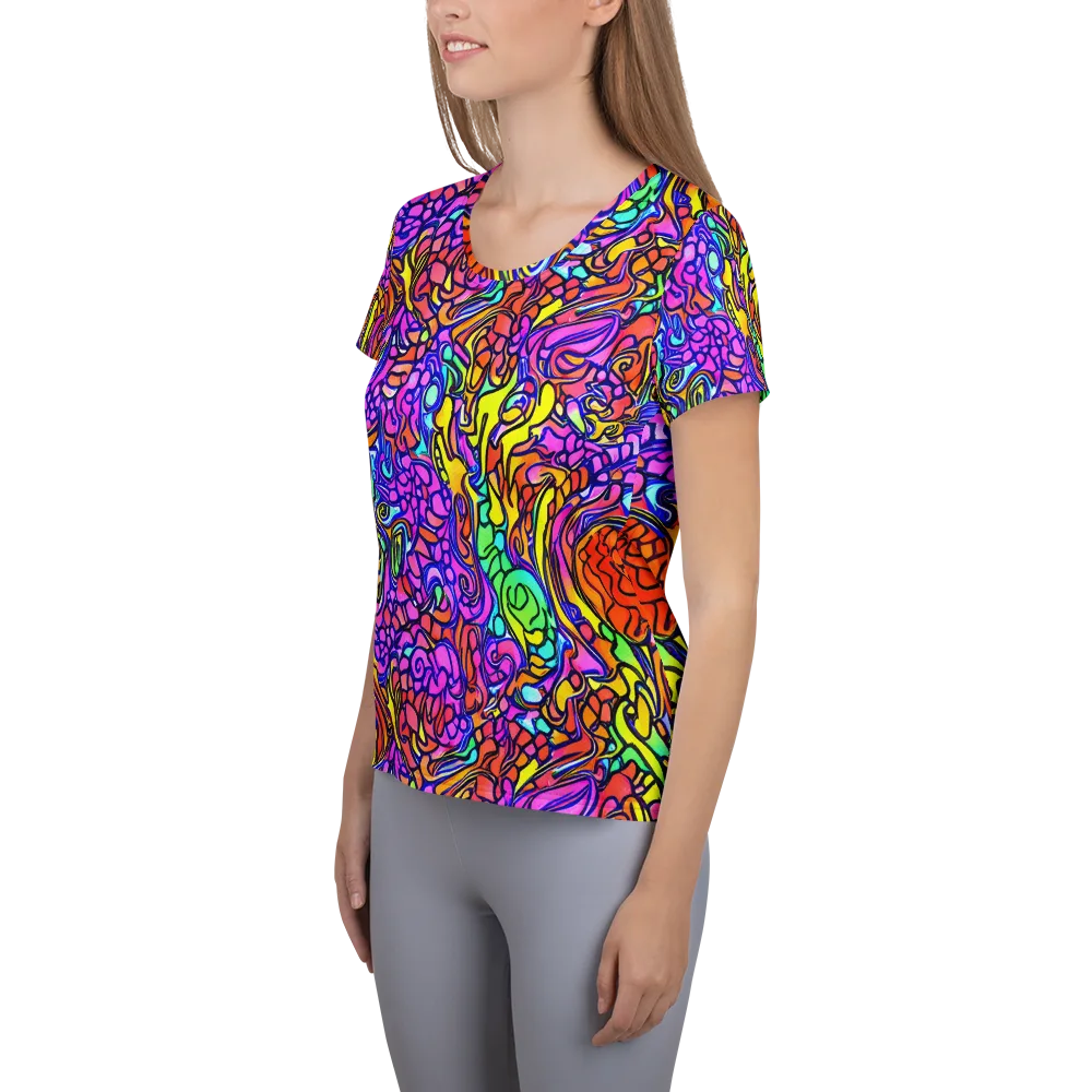 Technicolor Tangle on Women's Athletic T-Shirt — Left