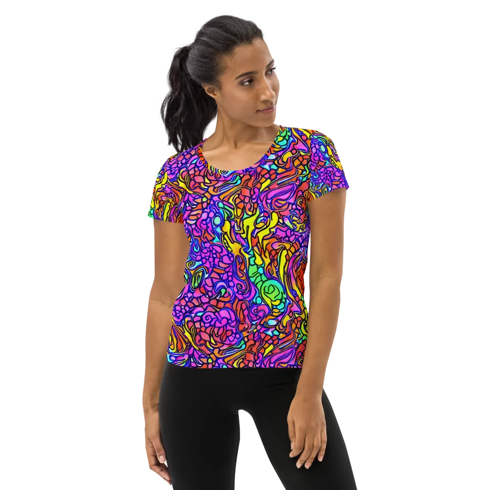 Technicolor Tangle on Women's Athletic T-Shirt — Front