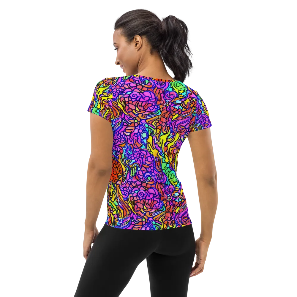 Technicolor Tangle on Women's Athletic T-Shirt — Back