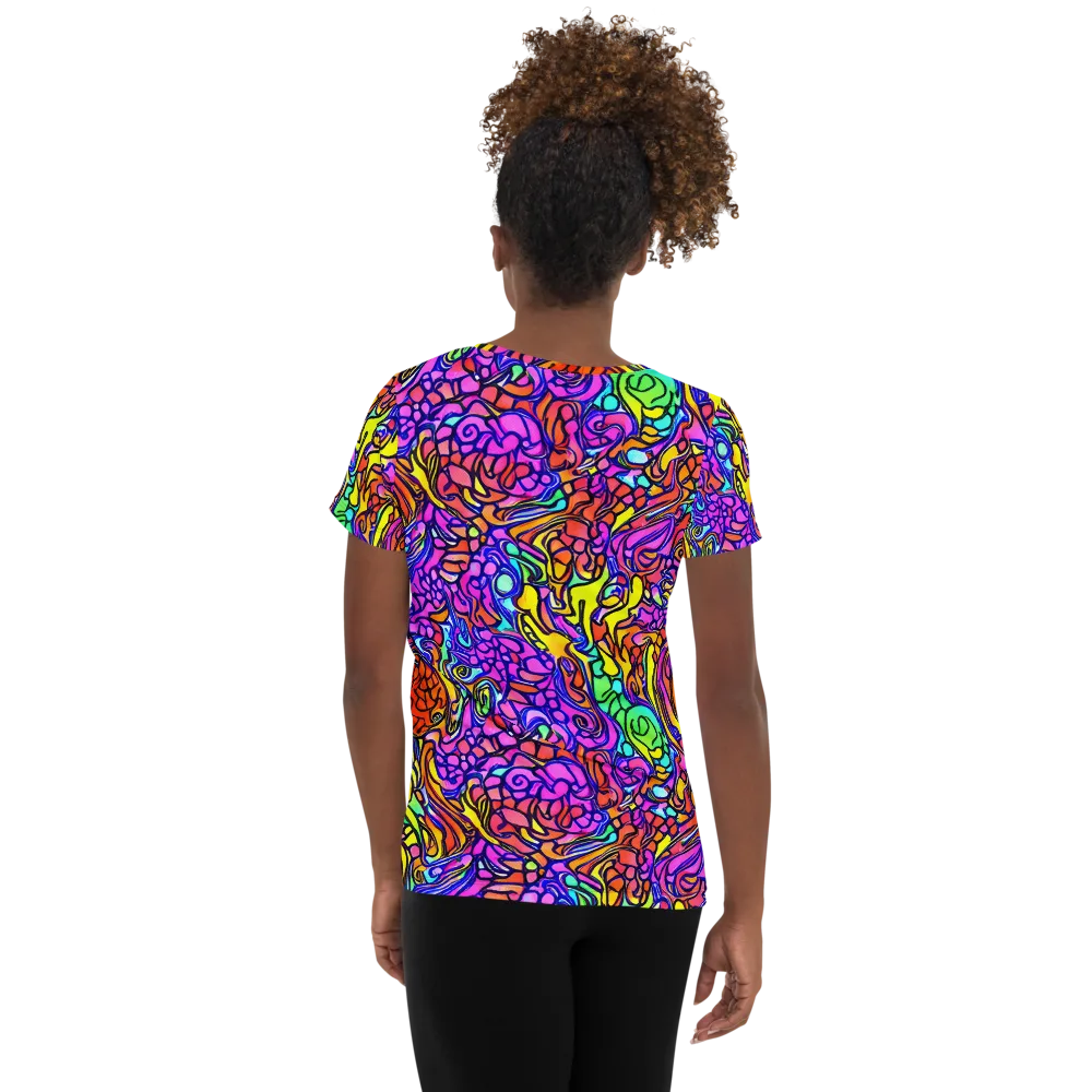 Technicolor Tangle on Women's Athletic T-Shirt — Back