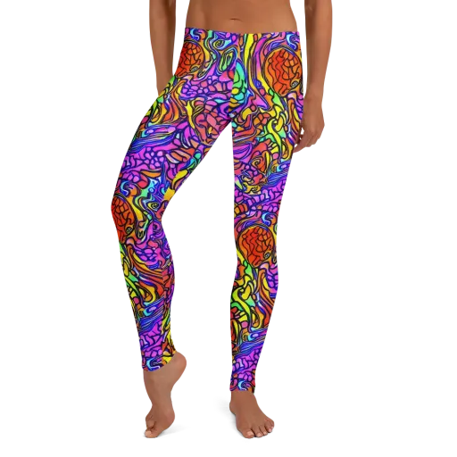 Technicolor Tangle on a Leggings