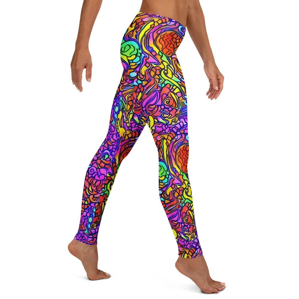 Technicolor Tangle on Leggings — Right