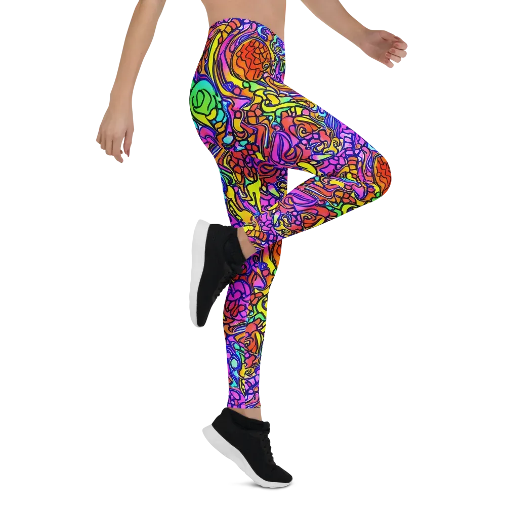 Technicolor Tangle on Leggings — Right