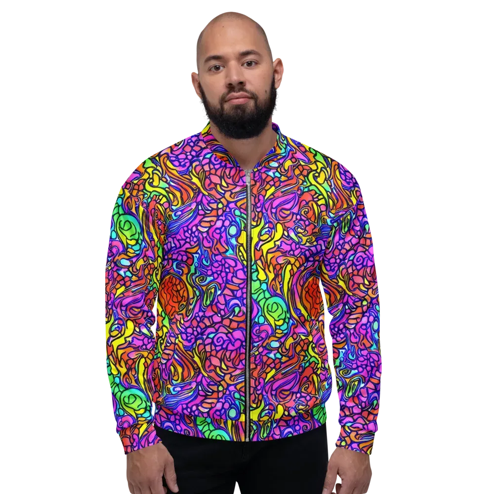 Technicolor Tangle on Bomber Jacket — Front
