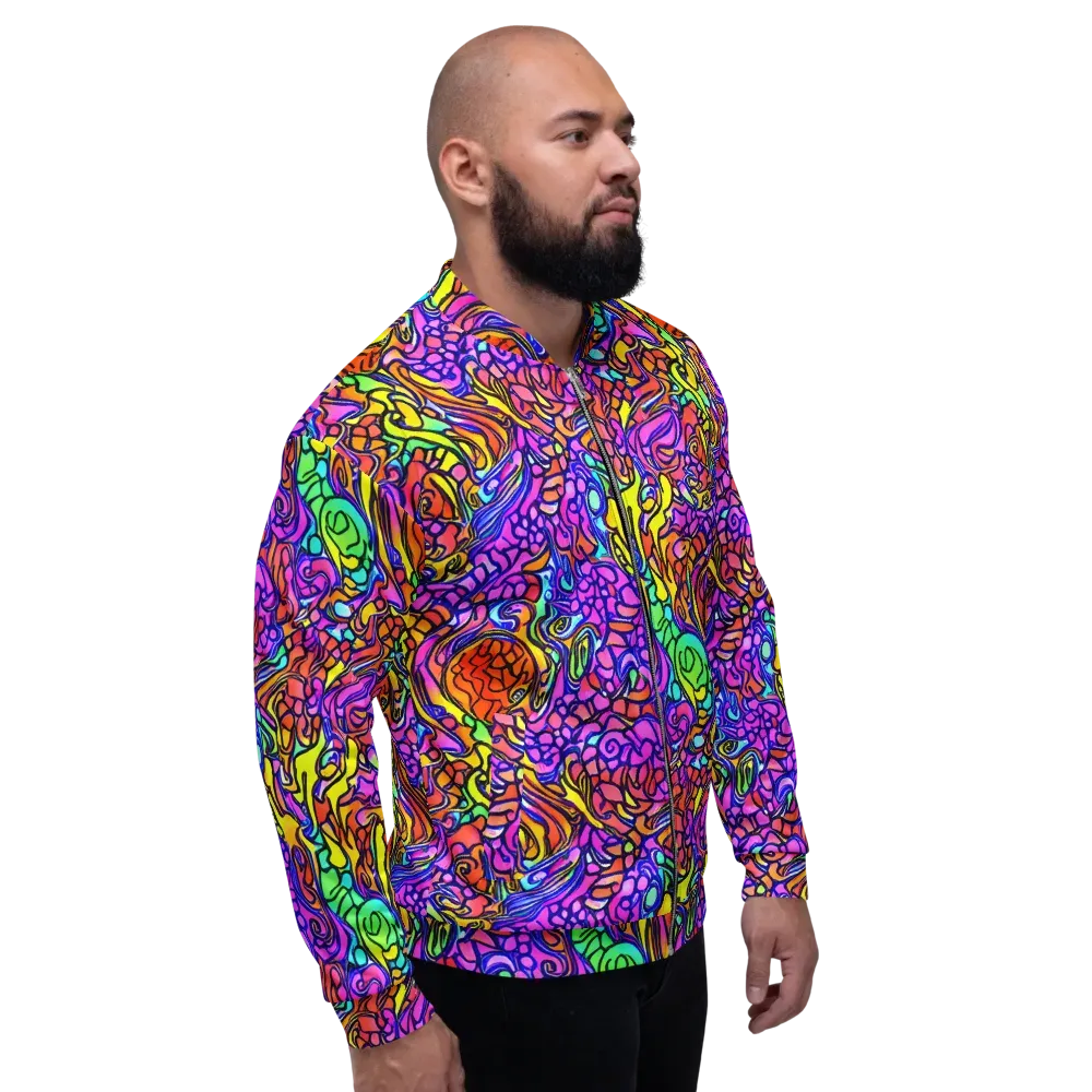 Technicolor Tangle on Bomber Jacket — Right