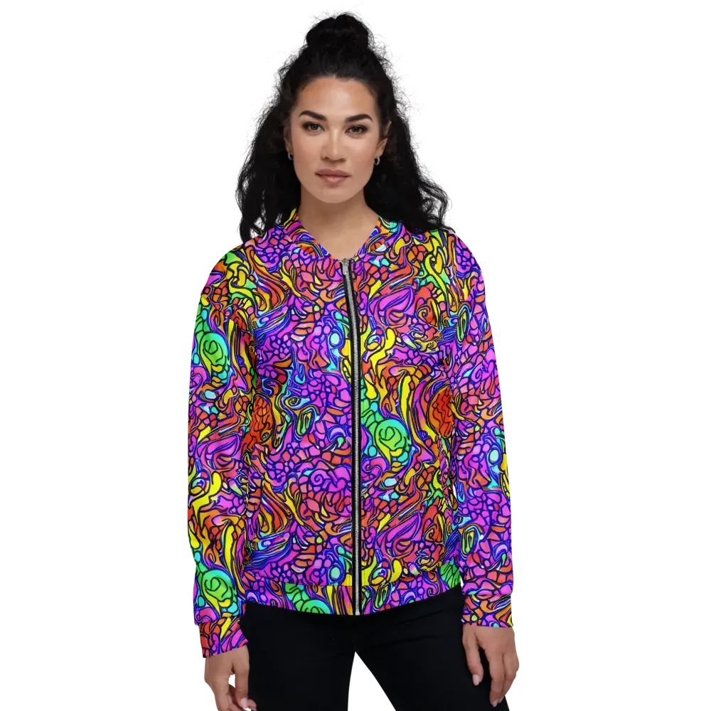 Technicolor Tangle on Bomber Jacket — Front