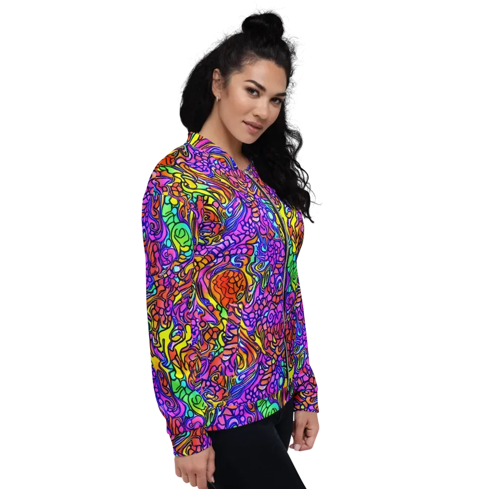 Technicolor Tangle on Bomber Jacket — Right