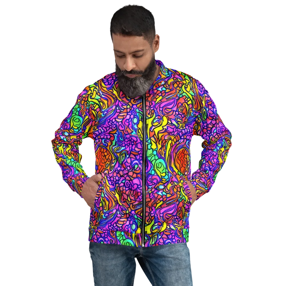 Technicolor Tangle on Bomber Jacket — Front