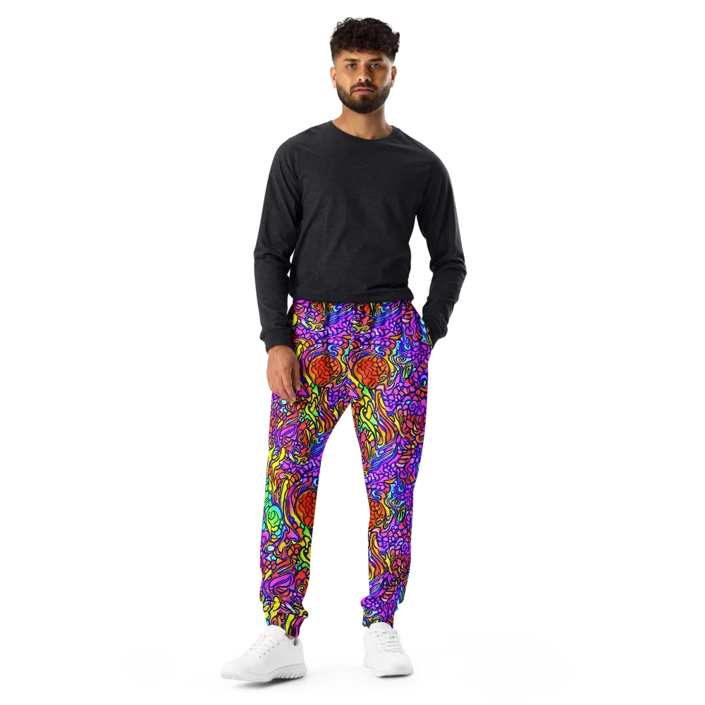 Technicolor Tangle on Men's Joggers — Front