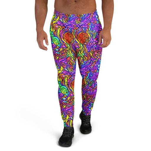 Technicolor Tangle on a Men's Joggers