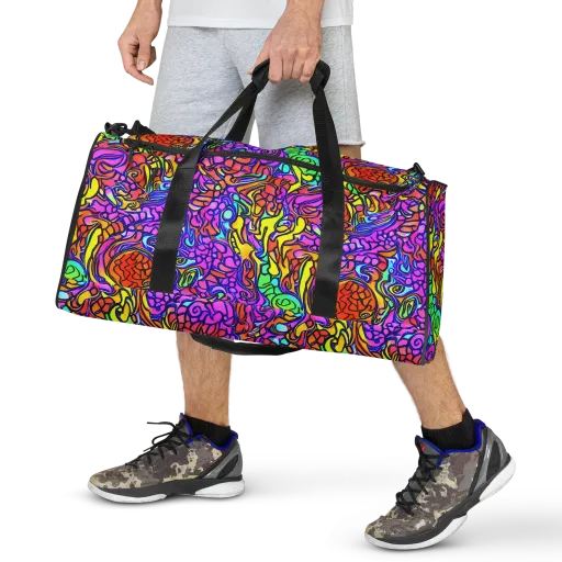 Technicolor Tangle on a Duffle Bag