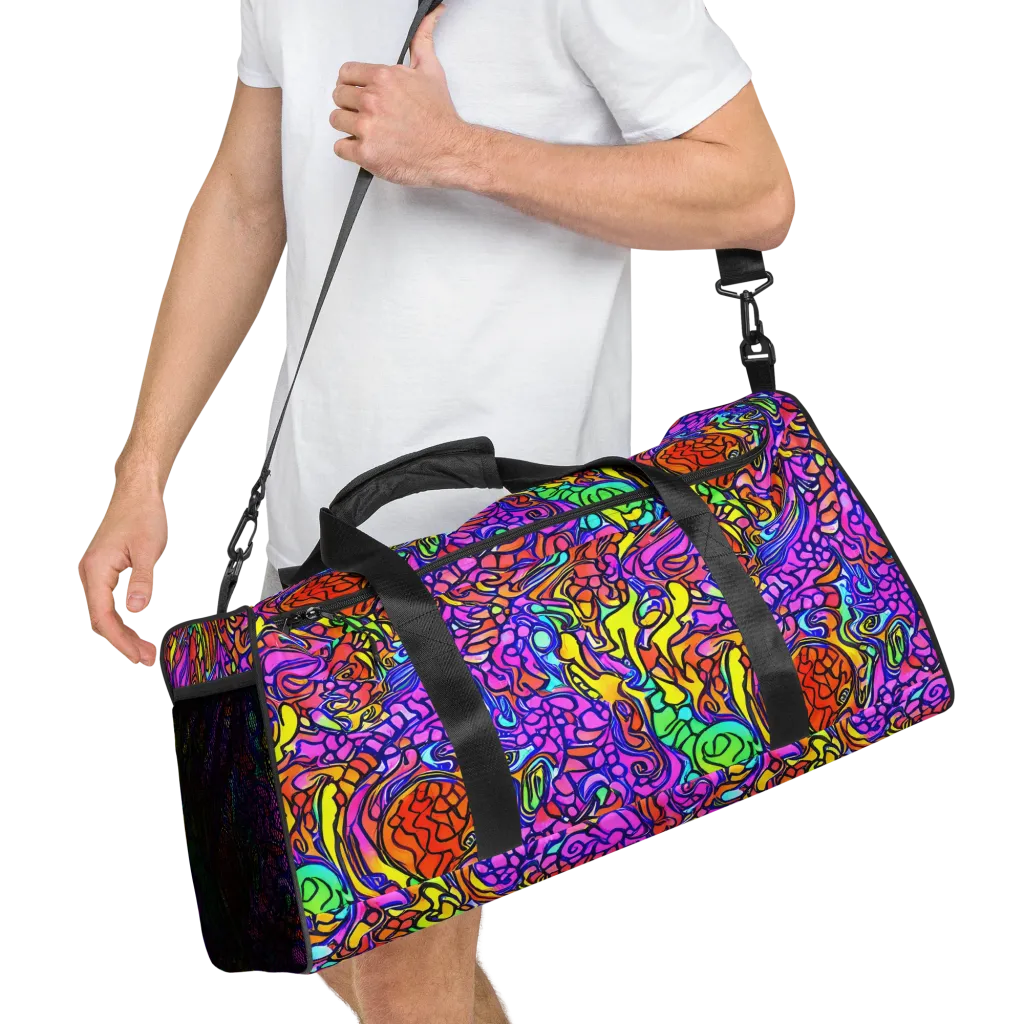 Technicolor Tangle on Duffle Bag — Right Front